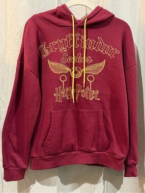 Harry Potter Gryffindor Seeker Hoodie Burgundy Gold Embroidered S